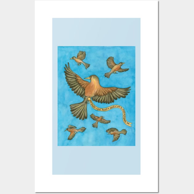 Robins Chirping Wall Art by astrongwater